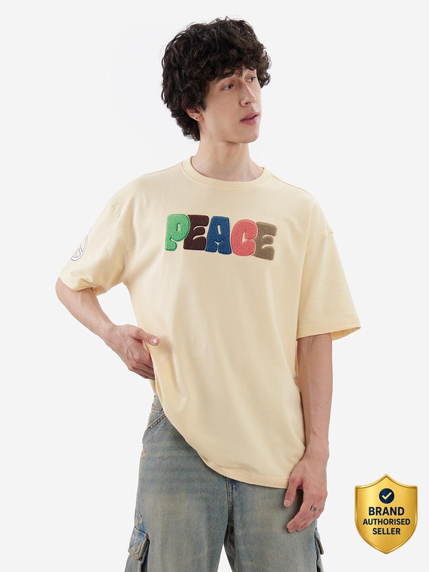 The The Souled Store Printed Men Round Neck Yellow T-Shirt - Flipkart Deal