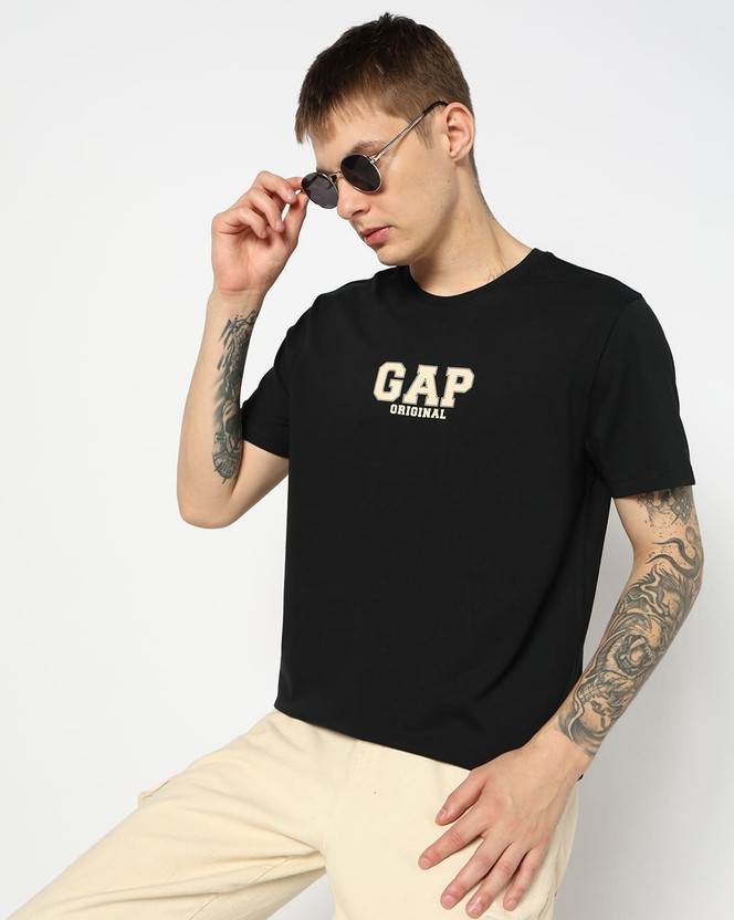 GAP GAP Printed Men Crew Neck Black T-Shirt - Flipkart Deal