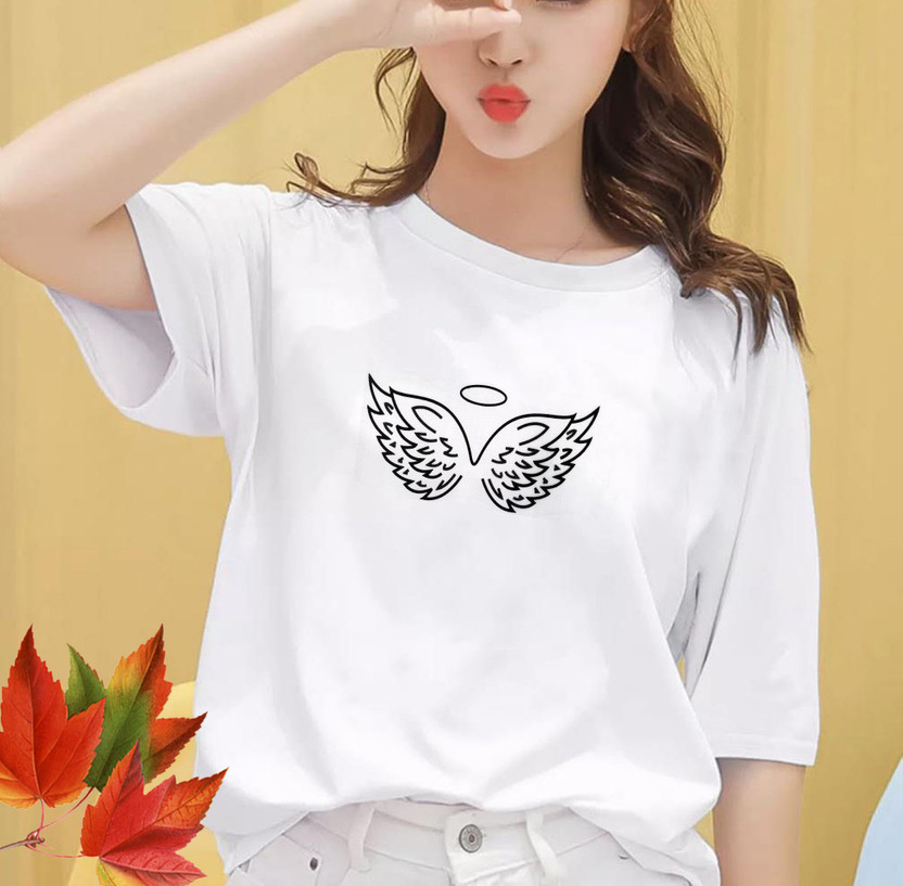 AMEVI Solid Women Round Neck White T
