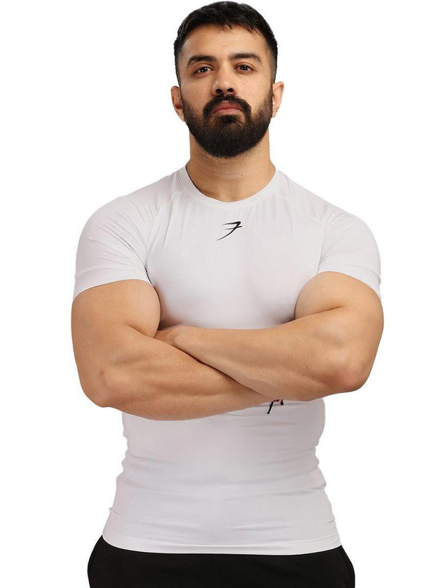 FuaarK Solid Men Round Neck White T-Shirt