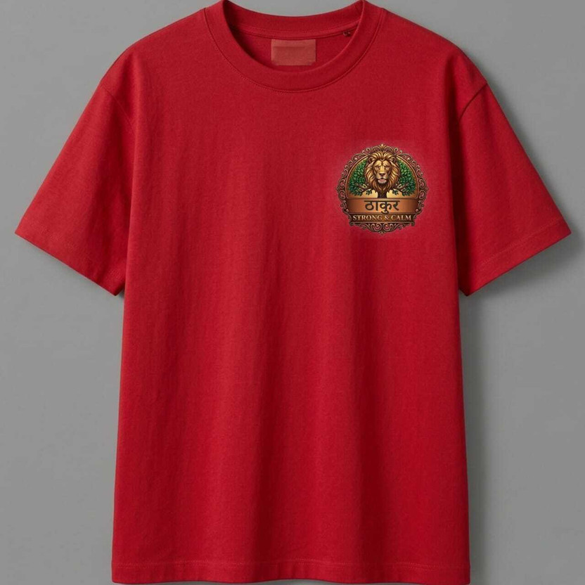 GUDDU ONLINE Graphic Print Men Round Neck Red T-Shirt