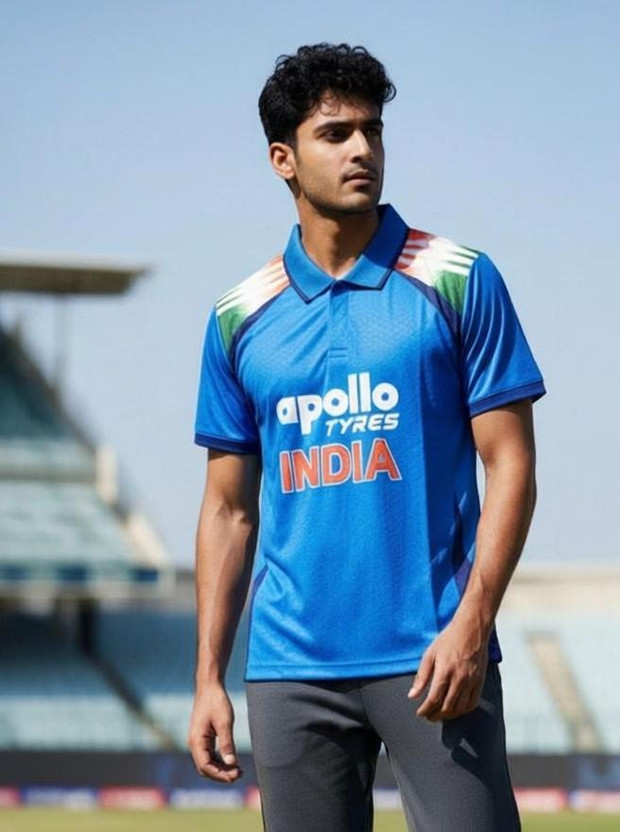 fabzy Typography, Graphic Print, Sporty Men Polo Neck Blue T-Shirt