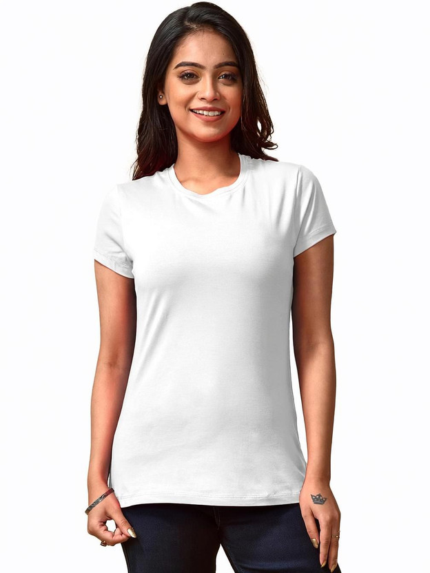 Lyra Lyra Solid Women Round Neck White T-Shirt - Flipkart Deal