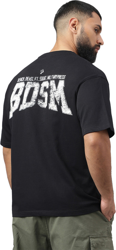 MUSCLEBLAZE Solid Men Round Neck Black T-Shirt