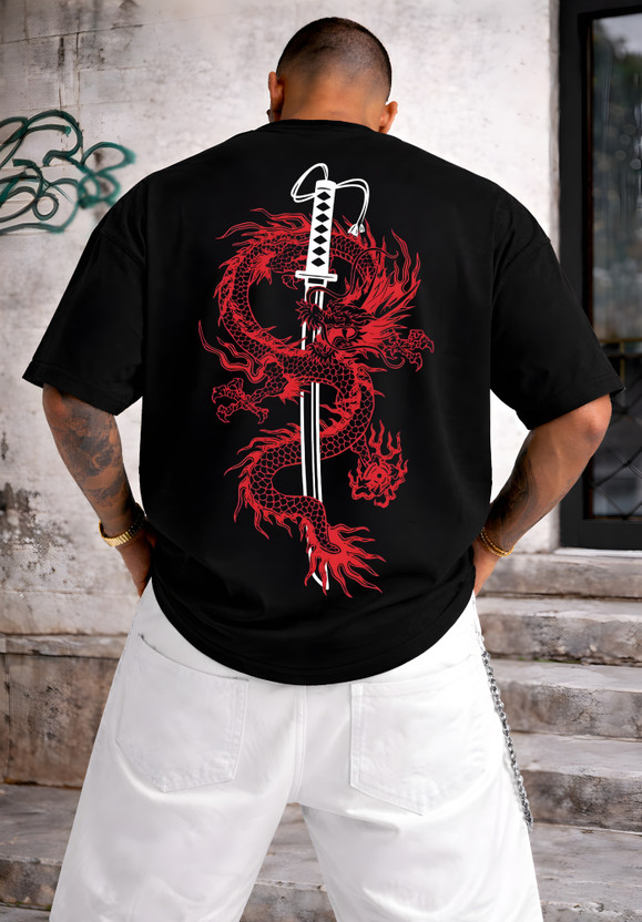 Be Crazy Graphic Print Men Round Neck Black T-Shirt