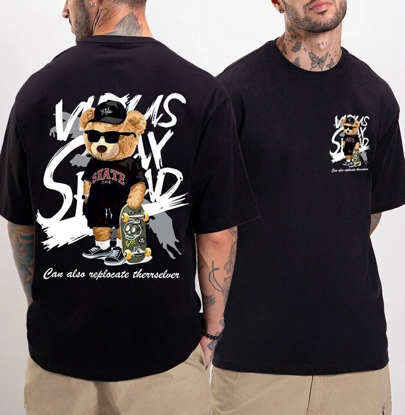 Manlino Printed Men Round Neck Black T-Shirt