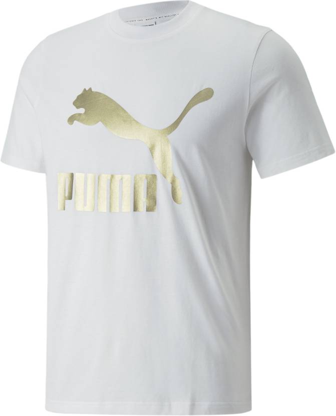 PUMA Printed Men Crew Neck White T-Shirt - Buy PUMA Printed Men Crew Neck  White T-Shirt Online at Best Prices in India 