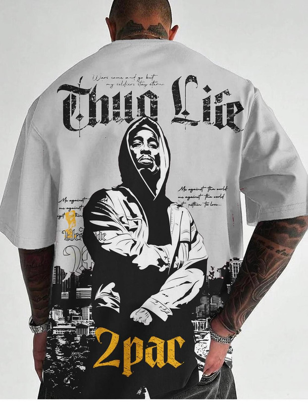 Force Graphic Print Men Round Neck Grey T-Shirt