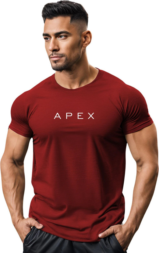 3colors Printed Men Round Neck Maroon T-Shirt