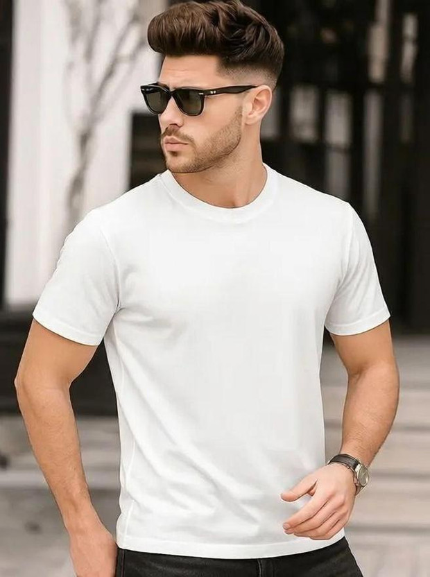 RMTendz RMTendz Solid Men Round Neck White T-Shirt - Flipkart Deal