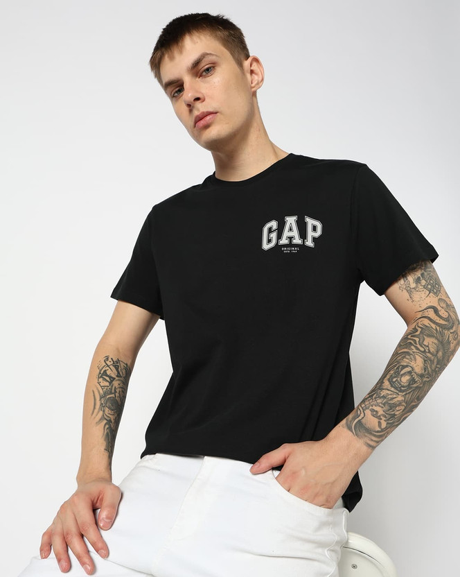 GAP GAP Printed Men Crew Neck Black T-Shirt - Flipkart Deal