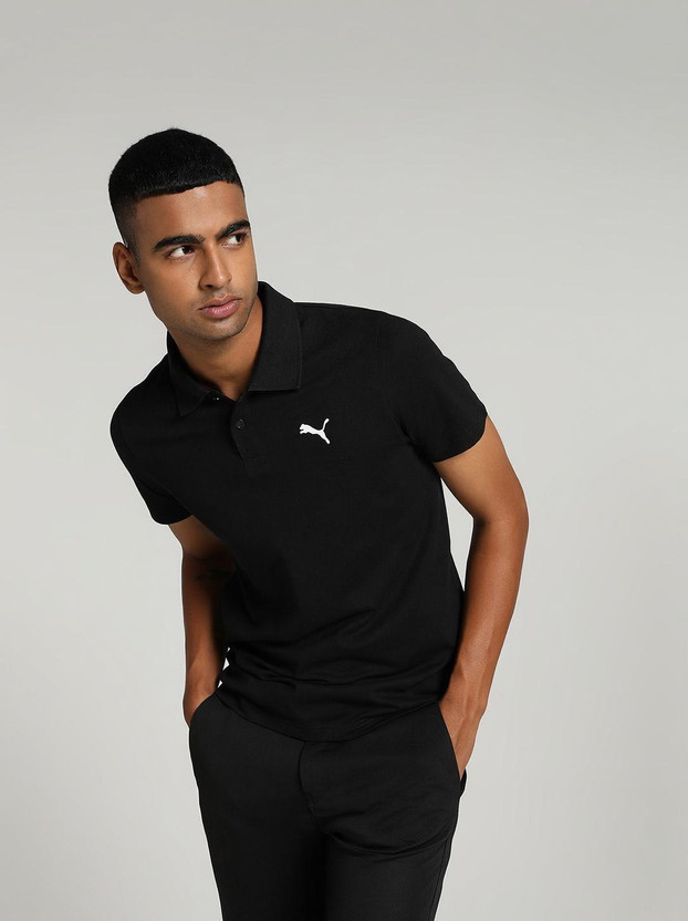 Puma PUMA Solid Men Polo Neck Black T-Shirt - Flipkart Deal