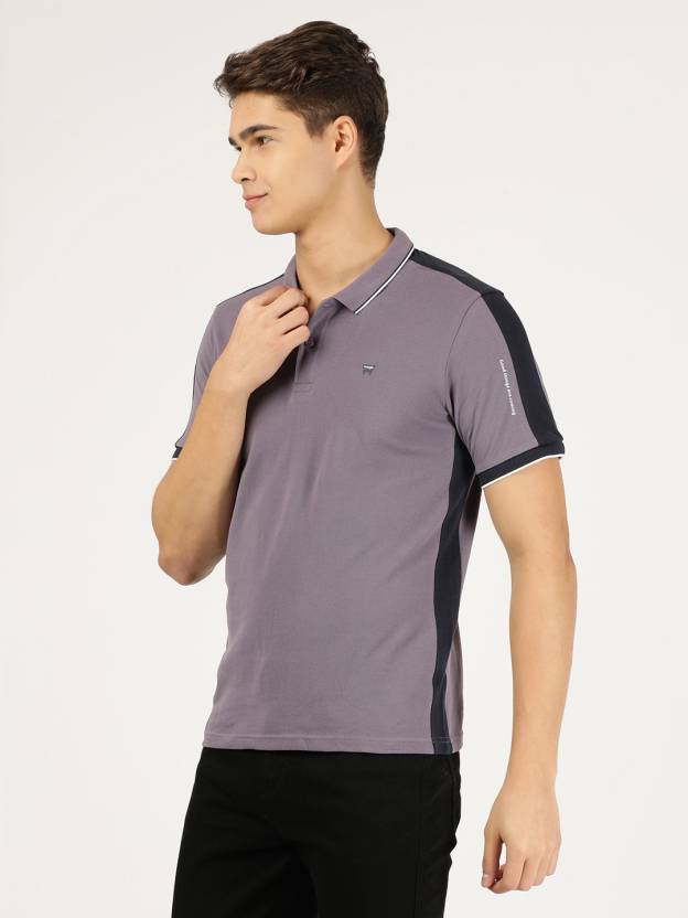 Wrangler Color Block Men Polo Neck Purple T-Shirt - Buy Wrangler Color  Block Men Polo Neck Purple T-Shirt Online at Best Prices in India |  