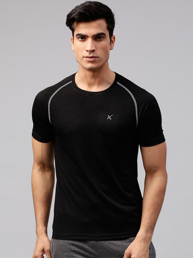 HRX by Hrithik Roshan Solid Men Round Neck Black T-Shirt