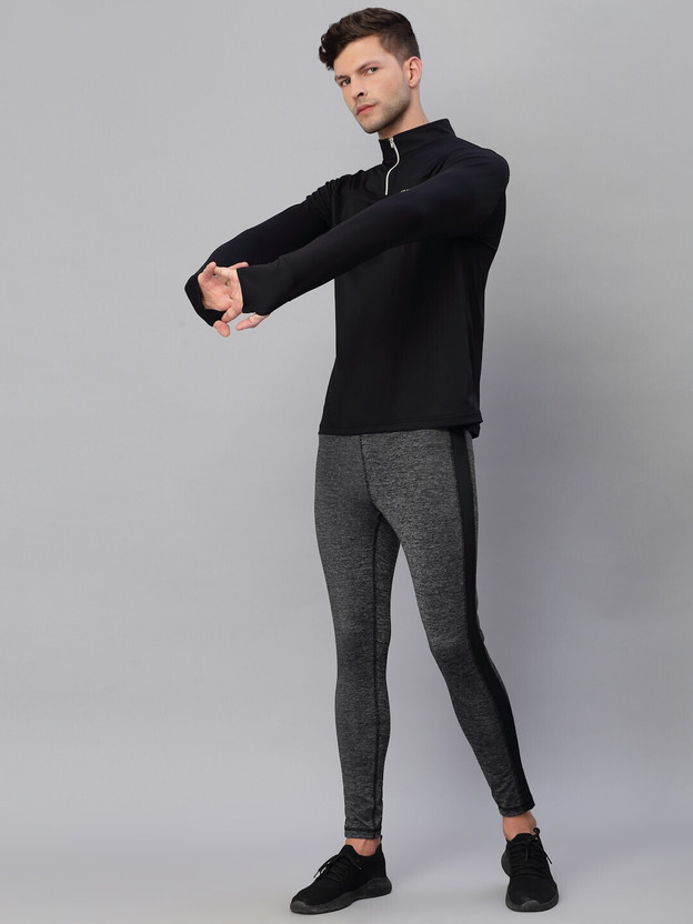 JUMP JUMP USA Solid Men High Neck Black T-Shirt - Flipkart Deal