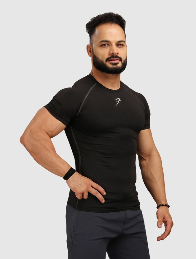 FuaarK Solid Men Round Neck Black T-Shirt