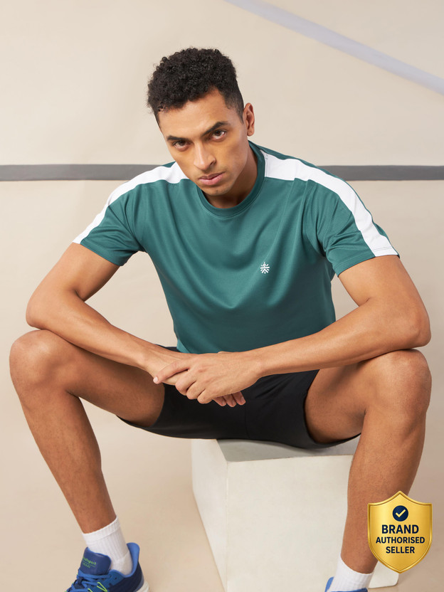 Cult Cult Colorblock Men Crew Neck Green T-Shirt - Flipkart Deal