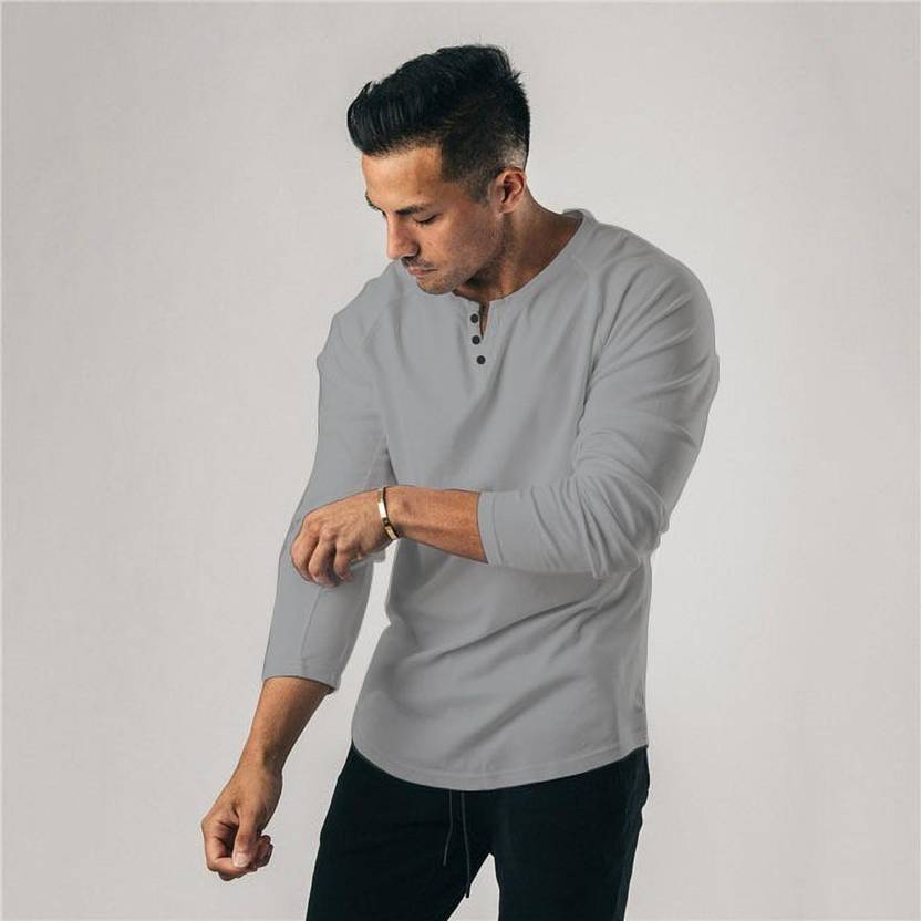 muscle henley shirt