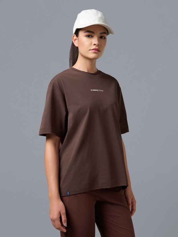 TECHNOSPORT TECHNOSPORT Solid Women Round Neck Brown T-Shirt - Flipkart Deal