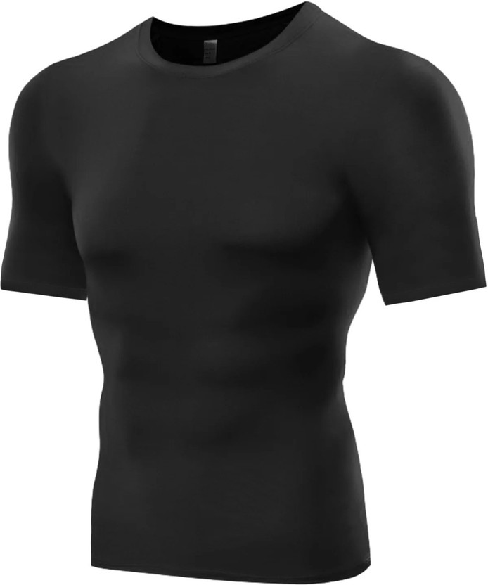 Dstraders Solid Men Crew Neck Black T-Shirt