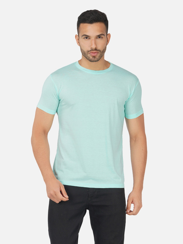 GLOBAL GLOBAL NOMAD Solid Men Round Neck Light Blue T-Shirt - Flipkart Deal