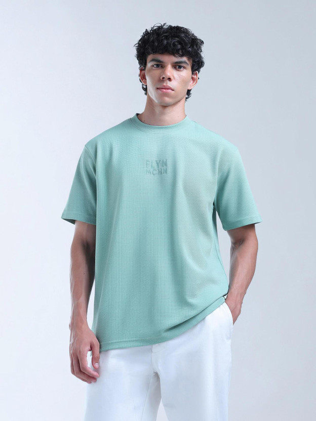 FLYING FLYING MACHINE Self Design Men Crew Neck Green T-Shirt - Flipkart Deal