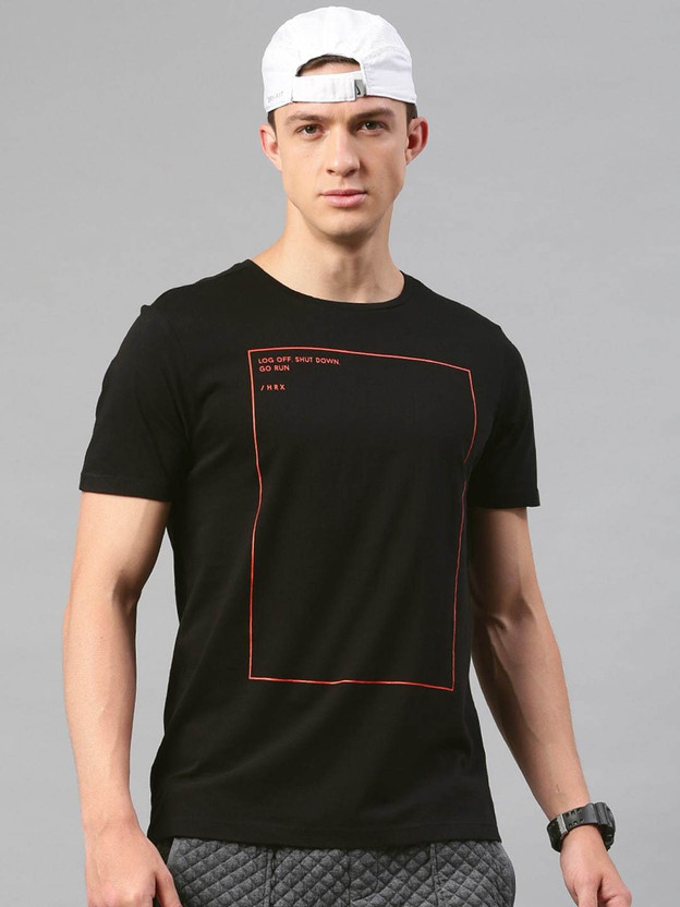 Hrx black t shirt clearance
