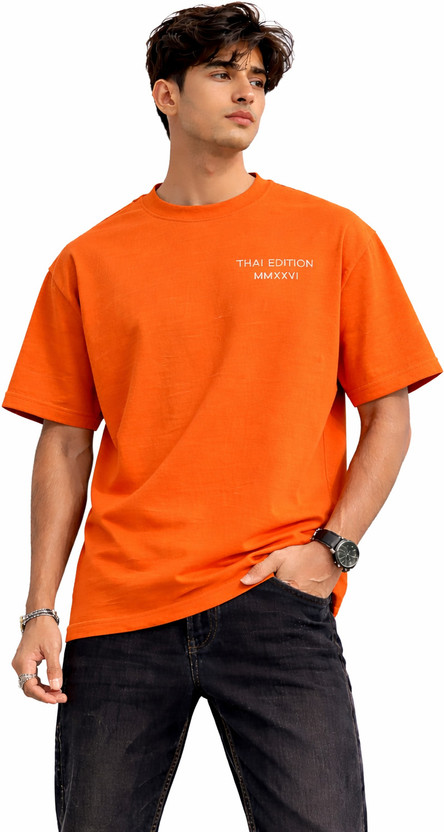 Gan Gan Printed Men Round Neck Orange T-Shirt - Flipkart Deal