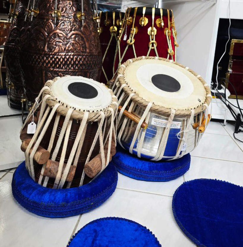 MAGA MART MM150 Professional Quality Steel Body Tabla Ring Pad +Hammer Free Cover Bag Tabla(Dayan - 13 cm, Bayan - 22 cm)