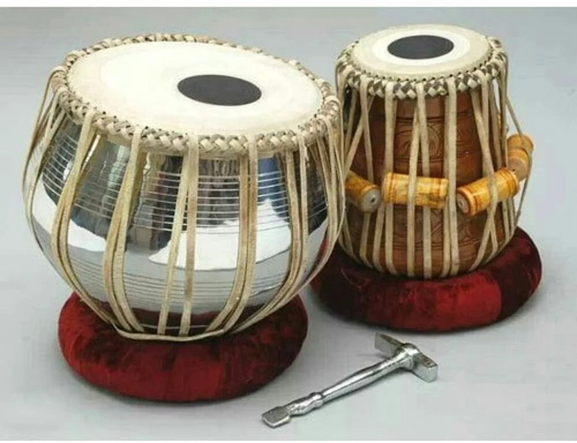 KHALSA MUSICAL Classical Hammer And Plywood Ring set Tabla(Dayan - 13 cm, Bayan - 22 cm)