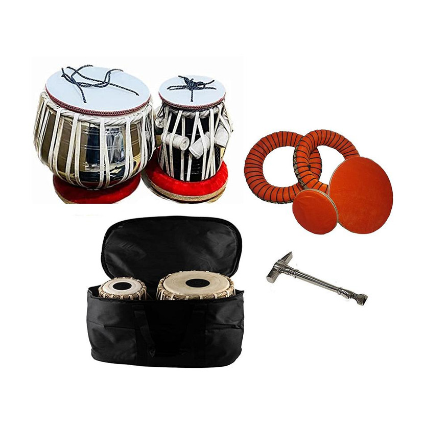 BestBrother Classical Wooden Bayan Tabla, Dayan Tabla For Beginners Tabla(Dayan - 13 cm, Bayan - 22 cm)