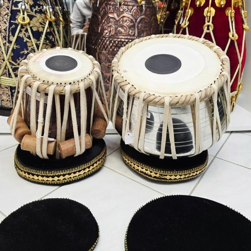 MAGA MART MM110 Professional Quality Steel Body Tabla Ring Pad +Hammer Free Cover Bag Tabla(Dayan - 13 cm, Bayan - 22 cm)