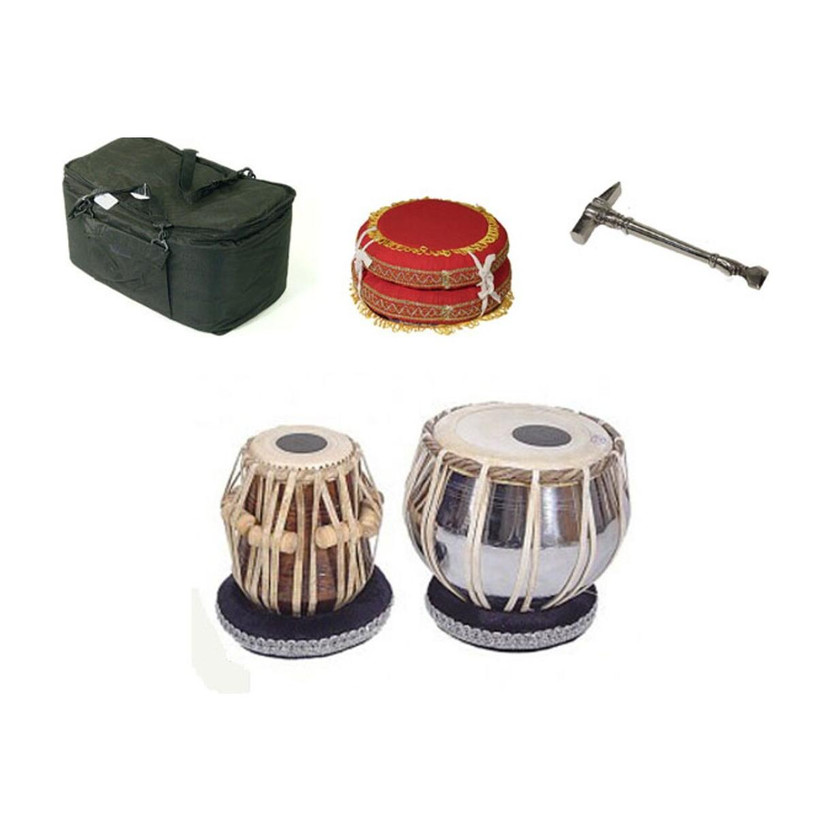 BestBrother Classical Students/Boys/Tabla Set, Ring Pad, Hammer Tabla(Dayan - 13 cm, Bayan - 22 cm)