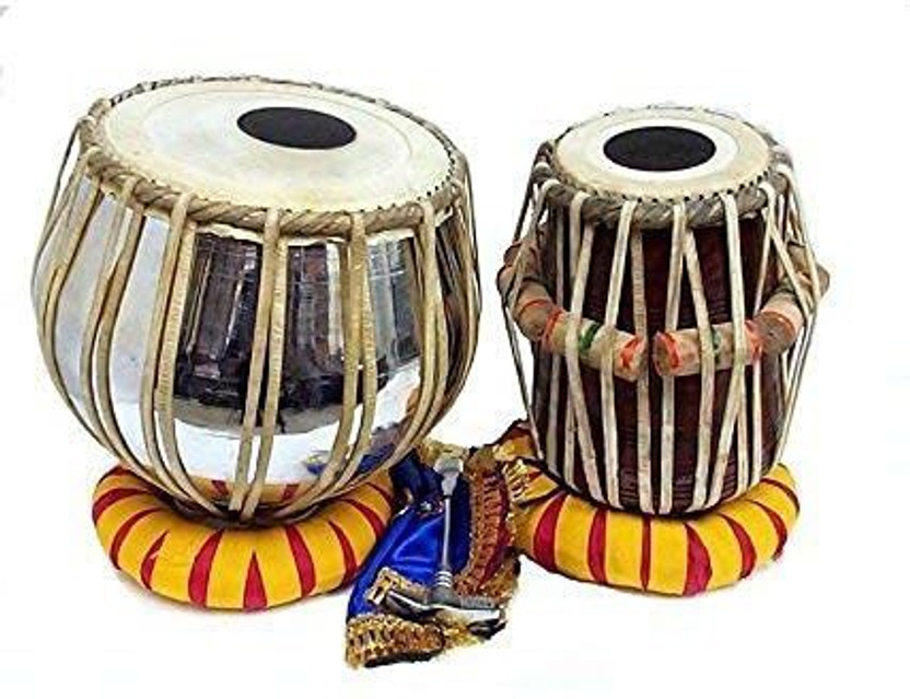 MAGA MART Wooden Indian Musical Instrument Bayan Tabla, Dayan Tabla For Beginners Tabla(Dayan - 13 cm, Bayan - 22 cm)
