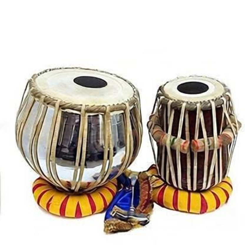 MAGA MART Wooden Indian Musical Instrument Bayan Tabla, Dayan Tabla For Beginners Tabla(Dayan - 13 cm, Bayan - 22 cm)