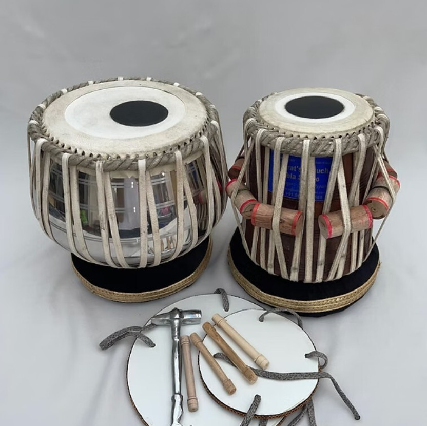 BestBrother Classical Student Handmade Tabla Set + Ring Pad +Hammer Tabla(Dayan - 13 cm, Bayan - 22 cm)