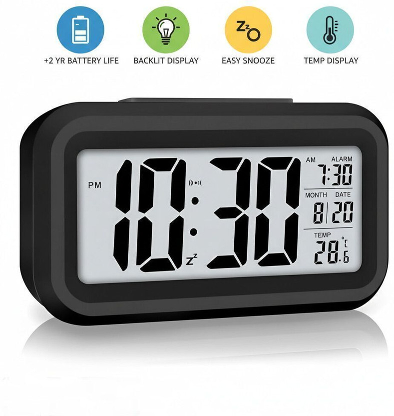 Auromin Digital Black Clock