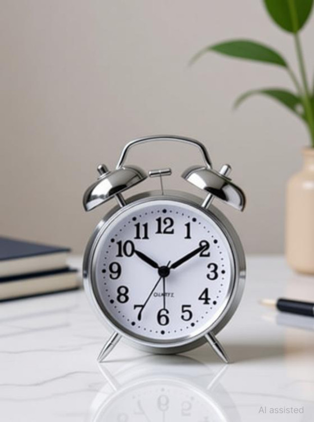 RVK Analog Silver Clock
