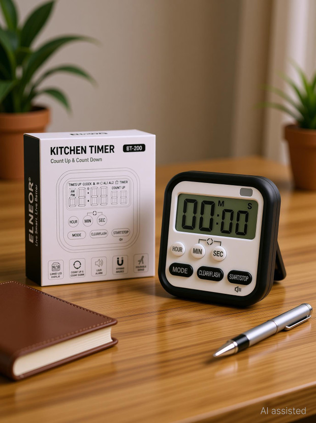 ELNEOR Digital Black Clock
