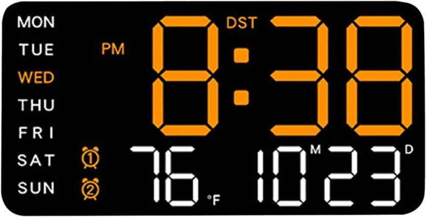 SZELAM Digital Orange Lights Black Body Clock