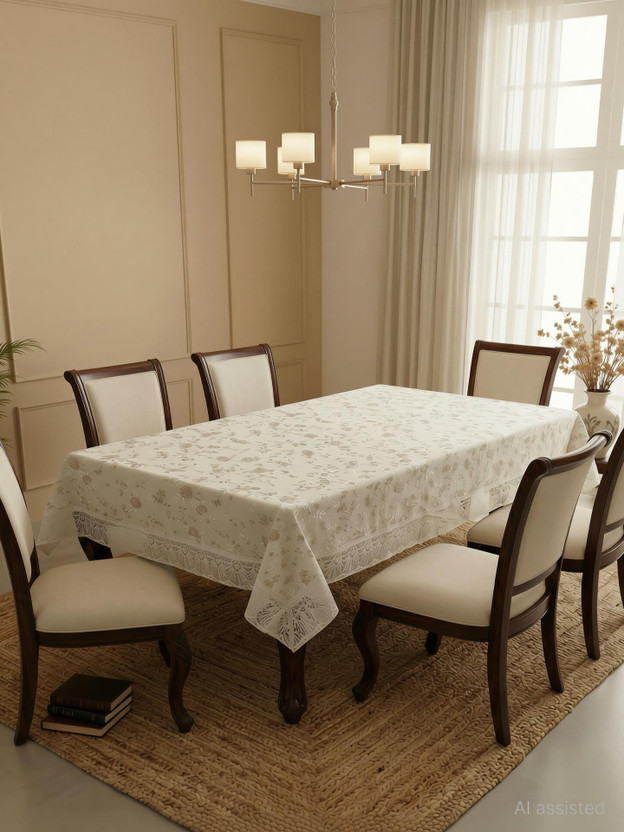 Zyraan Zyraan Decor PVC 6 Seater Floral Table Cover(Beige, Floral) - Flipkart Deal