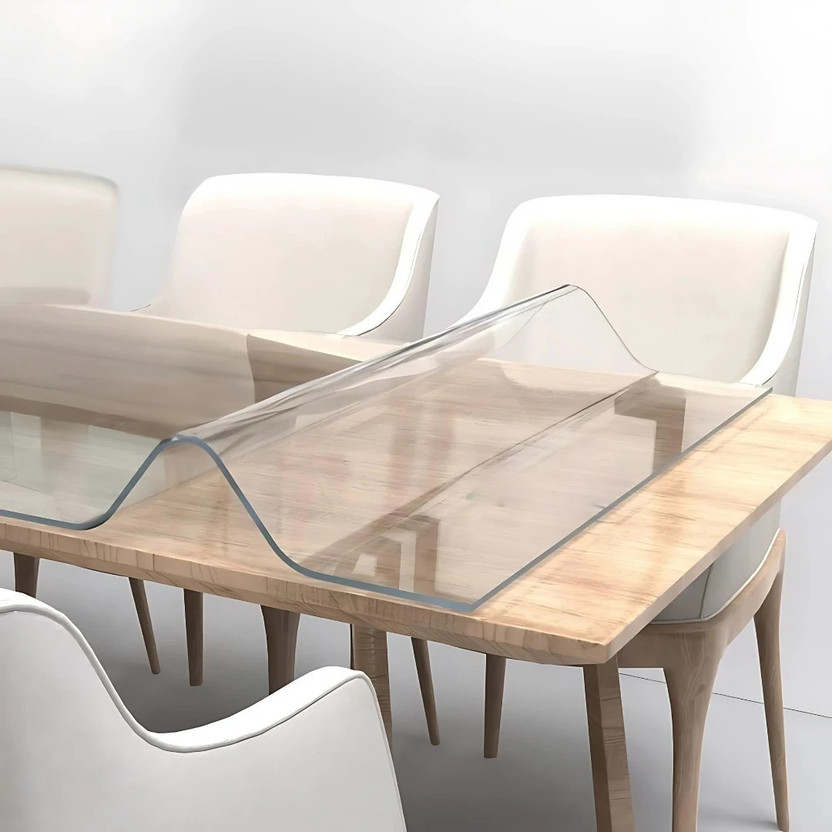 Qlarity Covers Plastic 6 Seater Solid Table Cover(CLEAR)