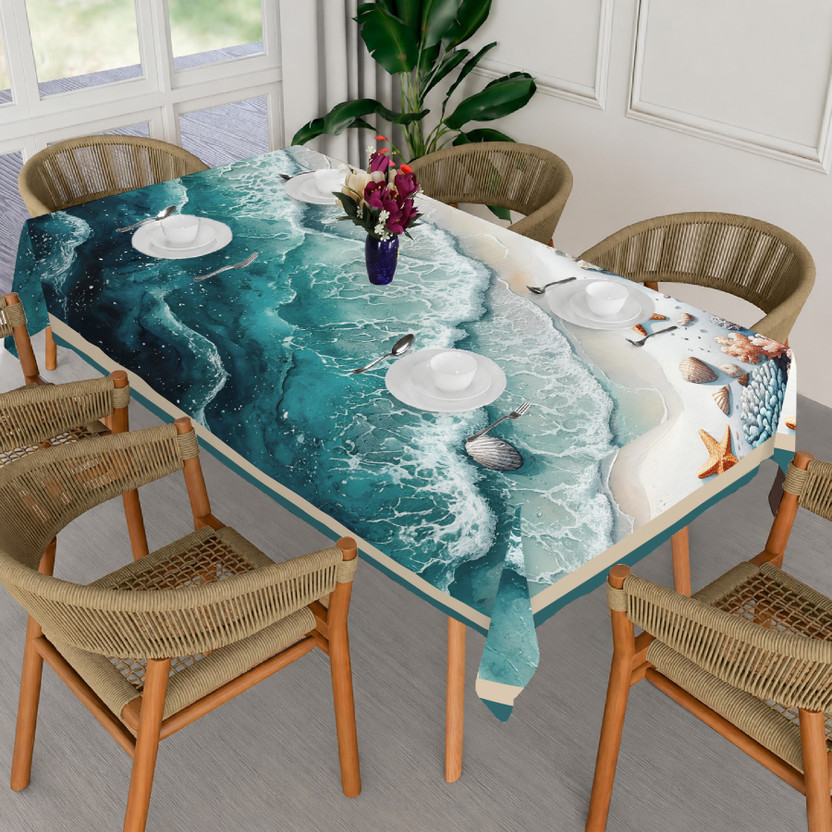 HOLLYWOOD HOLLYWOOD STYLES Velvet 6 Seater Printed Table Cover(Blue-water) - Flipkart Deal