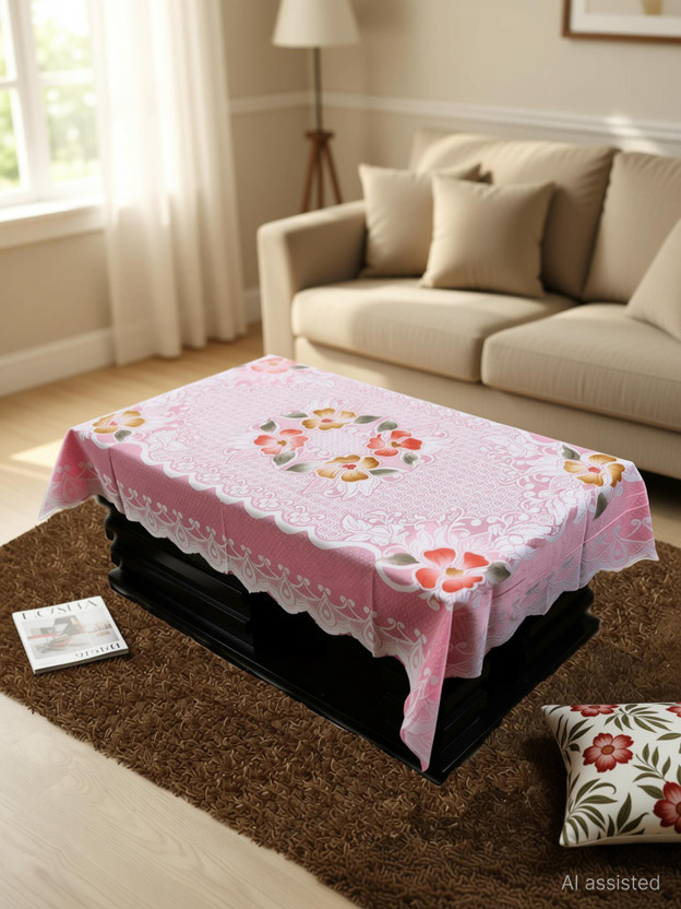 CASA FURNISHING Polyester 4 Seater Floral Table Cover(Multicolor)