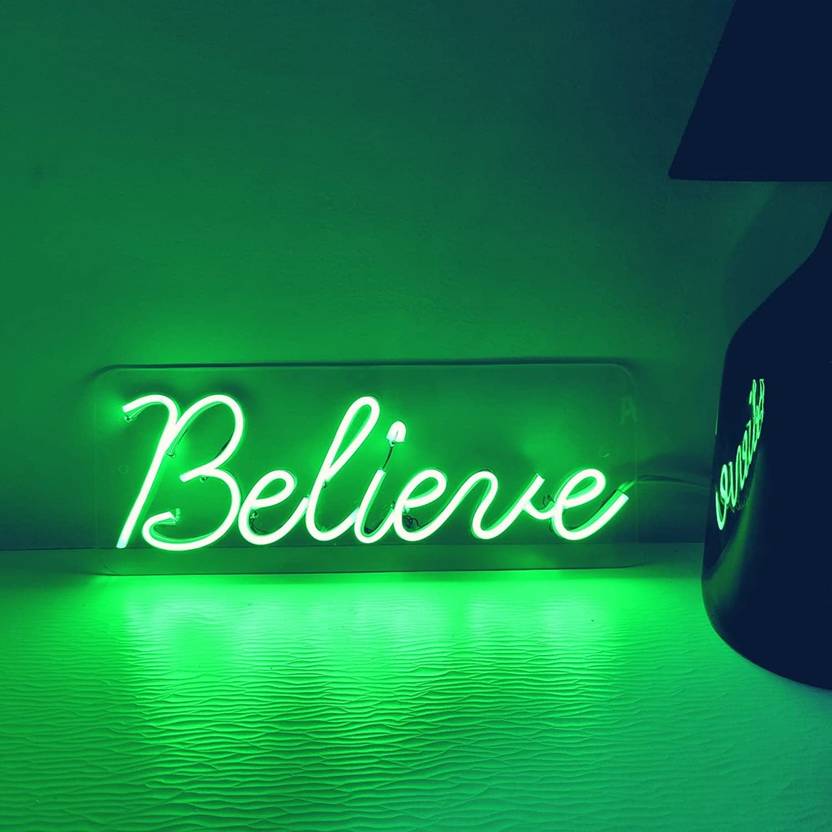 neon signs india Believe Neon Sign (6x12 inches) Lights Neon LED Light