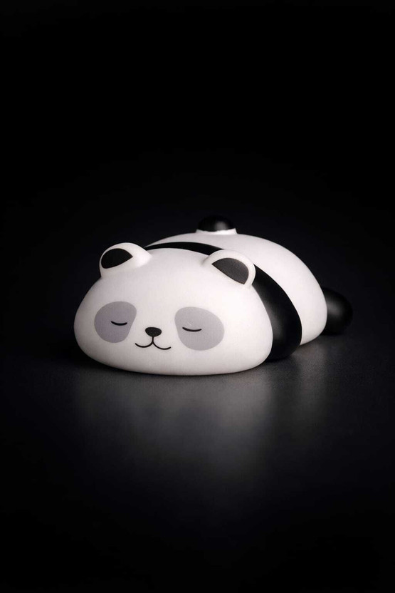 Ranju fashionz Cute Sleeping Silicone Panda | Soft Led Night Lamp Gift For Kids & Babies Night Lamp(4 cm, White+Black)