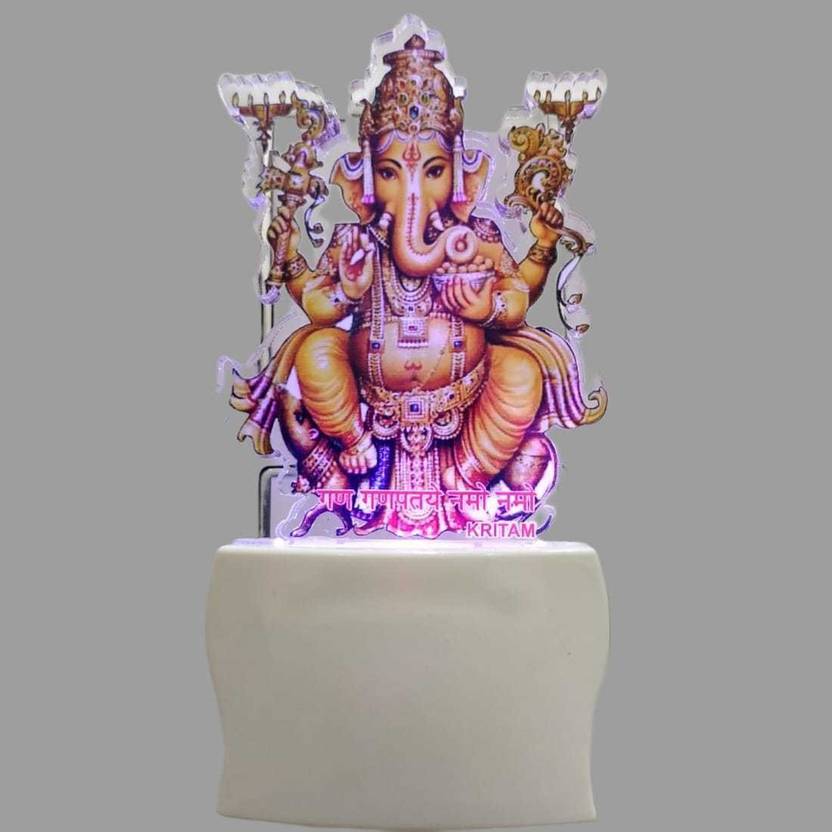 KRITAM 3D Illusion LED Light Bedroom Decoration Lighting GANESH JI Table Lamp Price in India