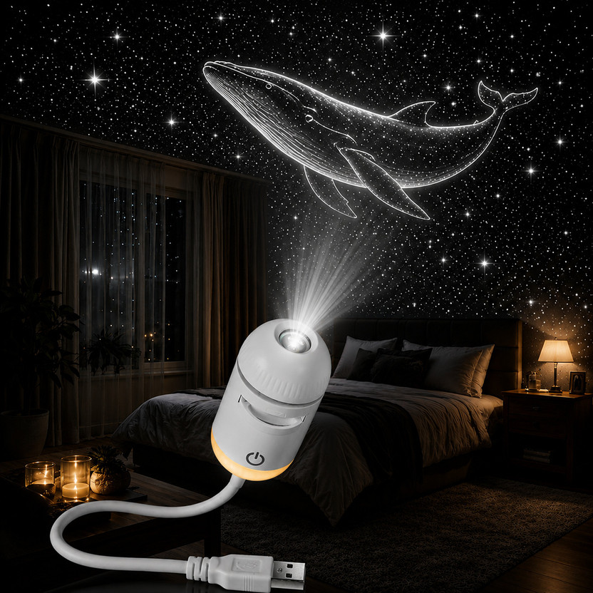 RIVALSTICK RIVALSTICK Galaxy Projector Light with (6 Slide) USB Portable Night Light for Bedroom Night Lamp(10 cm, White) - Flipkart Deal