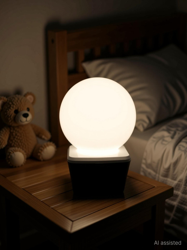 Taram Night Light | Energy Saving LED Lamp Nightlight for Children Kids Bedroom - White - Color" - Pack of 1 Night Lamp(7 cm, White)