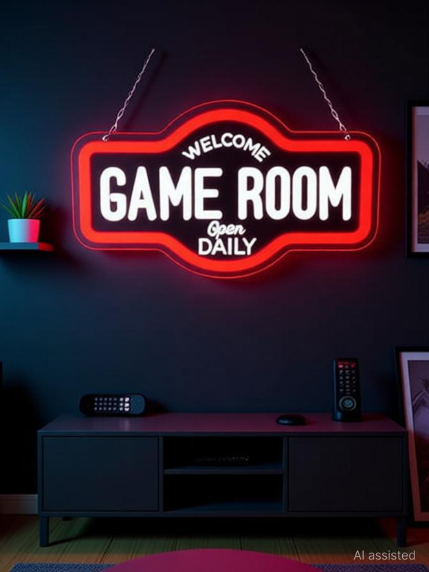 NEON NEON BAZAR LED Game Room Neon Sign – Cool Wall Decor for Gaming Setup, Boys' Room Night Lamp(2 cm, White) - Flipkart Deal